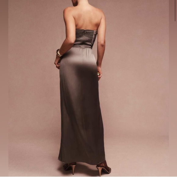 Reformation Barrow Silk Dress Brown - Size 4 - Picture 2 of 2